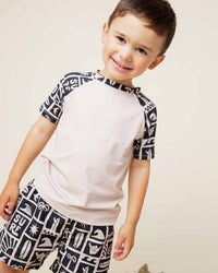 Baby Kids Bamboo Pajamas — Ride The Tide Short Sleeve Rash Guard — Image 1