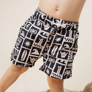 Baby Kids Bamboo Pajamas — Ride The Tide Swim Shorts — Image 1