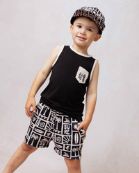 Baby Kids Bamboo Pajamas — Ride The Tide Pocket Tank — Image 1