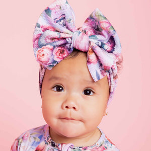 Baby Kids Bamboo Pajamas — Rose From The Dead Biggie Bow — Image 1