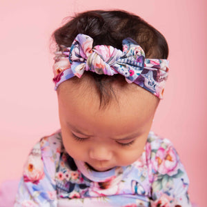 Baby Kids Bamboo Pajamas — Rose From The Dead Headwrap — Image 1