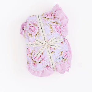 Rosey Moments Printed Minky Blanket - Image 1 - Bums & Roses