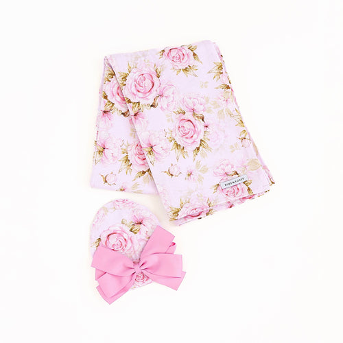 Rosey Moments Swaddle Beanie Set - Image 2 - Bums & Roses