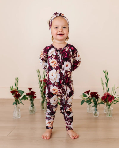 Bums & Roses - Baby & Kids Bamboo Pajamas - Ruffle Your Petals Convertible Ruffle Romper - Image 1