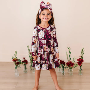 Bums & Roses - Baby & Kids Bamboo Pajamas - Ruffle Your Petals Girls Dress & Shorts Set - Image 1