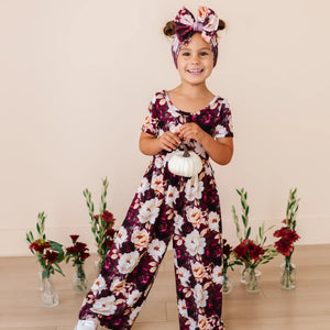 Baby Kids Bamboo Pajamas — Ruffle Your Petals Wide Leg Jumpsuit — Image 1