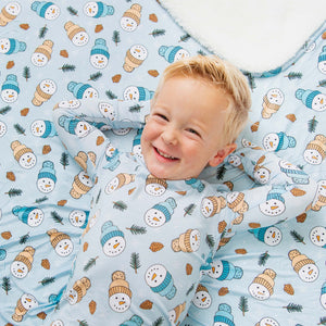 Baby Kids Bamboo Pajamas — Say It Ain't Snow Bum Bum Blanket- Plush — Image 1