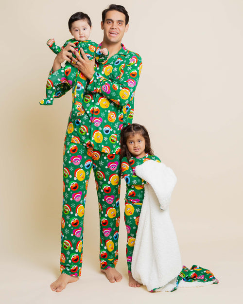 Baby Kids Bamboo Pajamas — Sesame Street™ Holiday Cheer Footie — Image 9