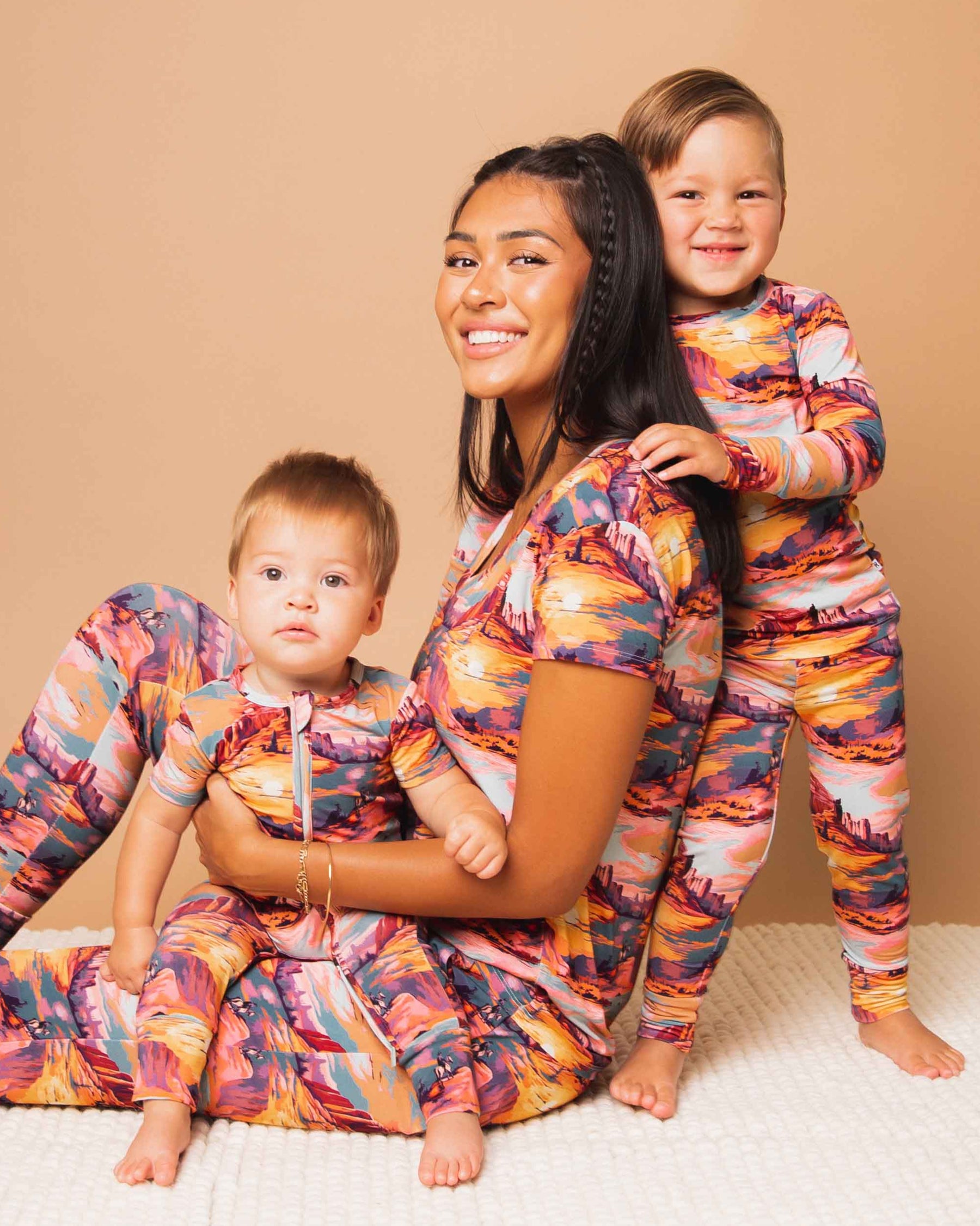 Baby Kids Bamboo Pajamas — Saddle Up Sunset Women's Short Sleeve T-Shirt — Image 9