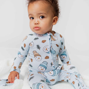 Baby Kids Bamboo Pajamas — Say It Ain't Snow Convertible Romper — Image 1