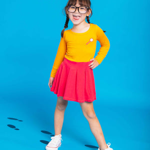 Baby Kids Bamboo Pajamas — Scooby-Doo™ Velma Girls Pleated Dress & Shorts Set — Image 1
