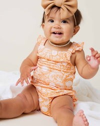 Baby Kids Bamboo Pajamas — Seas The Day Bubble Romper — Image 1