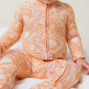 Baby Kids Bamboo Pajamas — Seas The Day Convertible Romper — Image 1