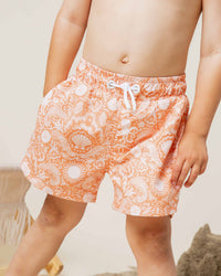 Baby Kids Bamboo Pajamas — Seas The Day Swim Shorts — Image 1
