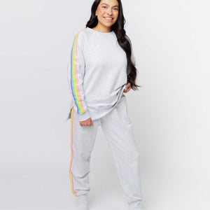 Baby Kids Bamboo Pajamas — Sequins Women's Crew Neck Jogger Set — Image 1