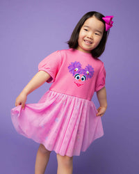 Baby Kids Bamboo Pajamas — Sesame Street™ Abby Cadabby Short Sleeve Tulle Dress — Image 1
