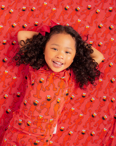 Baby Kids Bamboo Pajamas — Sesame Street™ E is for Elmo Bum Bum Blanket — Image 1