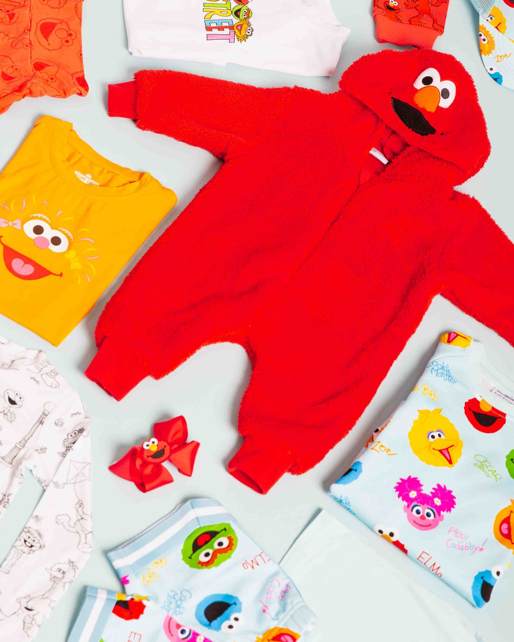 Baby Kids Bamboo Pajamas — Sesame Street™ Elmo Plush Zip-up One-Piece — Image 8