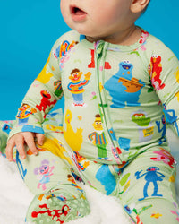 Baby Kids Bamboo Pajamas — Sesame Street™ Playtime Pals Convertible Romper — Image 1