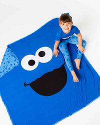 Baby Kids Bamboo Pajamas — Sesame Street™ Cookie Monster Bum Bum Blanket — Image 1