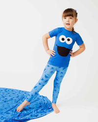 Baby Kids Bamboo Pajamas — Sesame Street™ Cookie Monster Short Sleeve Pajama Set — Image 1