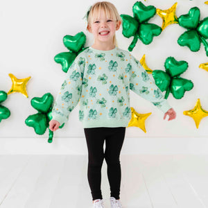 Bums & Roses - Baby & Kids Bamboo Pajamas - Shamrockin' Sparkles Crew Neck Sweatshirt - Image 1