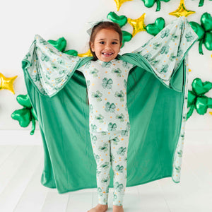 Baby Kids Bamboo Pajamas — Shamrockin' Sparkles Bum Bum Blanket — Image 1