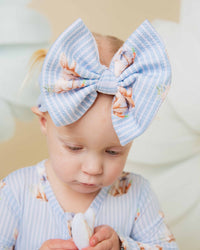 Baby Kids Bamboo Pajamas — Sir Hops A Lot Biggie Bow — Image 1