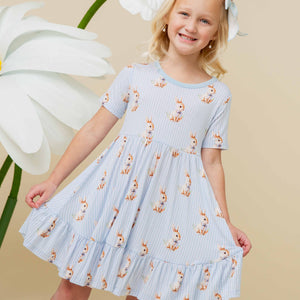 Baby Kids Bamboo Pajamas — Sir Hops A Lot Short Sleeve Dress & Shorts Set — Image 1