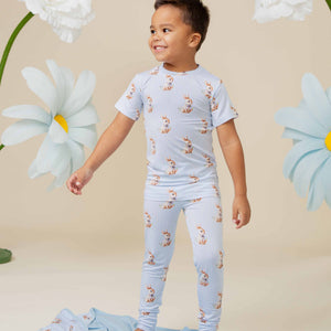 Baby Kids Bamboo Pajamas — Sir Hops A Lot Short Sleeve Pajama Set — Image 1