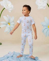 Baby Kids Bamboo Pajamas — Sir Hops A Lot Short Sleeve Pajama Set — Image 1