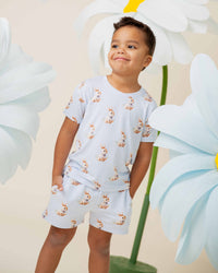Baby Kids Bamboo Pajamas — Sir Hops A Lot Short Sleeve T-Shirt & Shorts Set — Image 1
