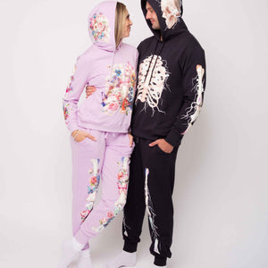 Baby Kids Bamboo Pajamas — Electric Skeleton Men's Hooded Jogger Set — Image 1