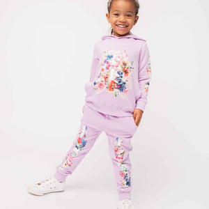 Baby Kids Bamboo Pajamas — Floral Skeleton Hooded Jogger Set — Image 1