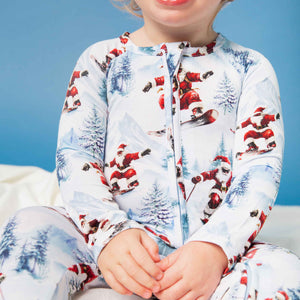 Baby Kids Bamboo Pajamas — Sleigh the Slopes Convertible Romper — Image 1