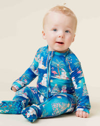 Baby Kids Bamboo Pajamas — Sleighin' the Heat Convertible Romper — Image 1