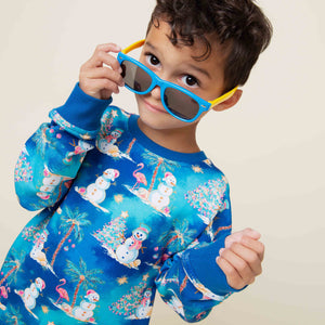 Baby Kids Bamboo Pajamas — Sleighin' the Heat Crew Neck Sweatshirt — Image 1