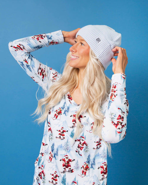 Baby Kids Bamboo Pajamas — Sleigh the Slopes Adult Beanie — Image 4