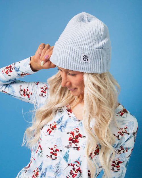 Baby Kids Bamboo Pajamas — Sleigh the Slopes Adult Beanie — Image 1