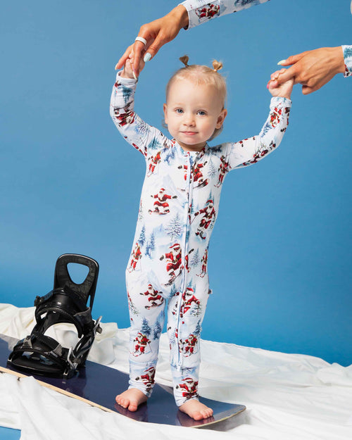 Baby Kids Bamboo Pajamas — Sleigh the Slopes Convertible Romper — Image 12