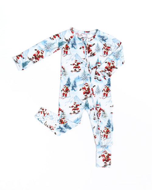 Baby Kids Bamboo Pajamas — Sleigh the Slopes Convertible Romper — Image 2