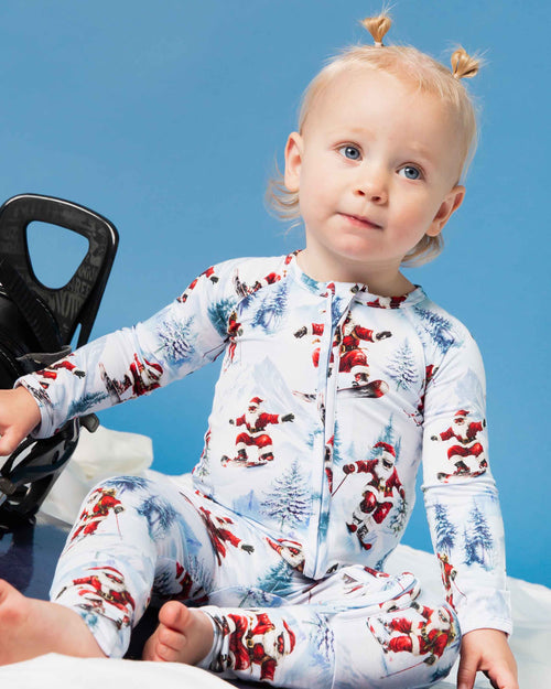 Baby Kids Bamboo Pajamas — Sleigh the Slopes Convertible Romper — Image 5