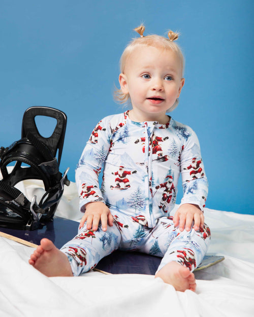 Baby Kids Bamboo Pajamas — Sleigh the Slopes Convertible Romper — Image 6