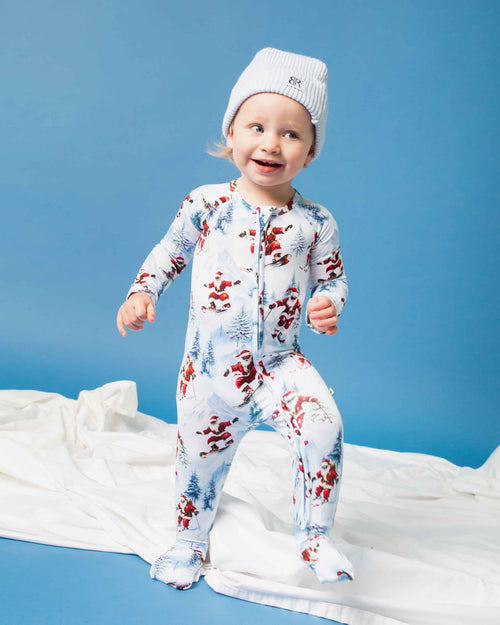 Baby Kids Bamboo Pajamas — Sleigh the Slopes Convertible Romper — Image 7