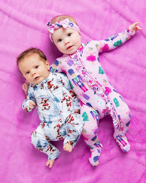Baby Kids Bamboo Pajamas — Sleigh the Slopes Convertible Romper — Image 8