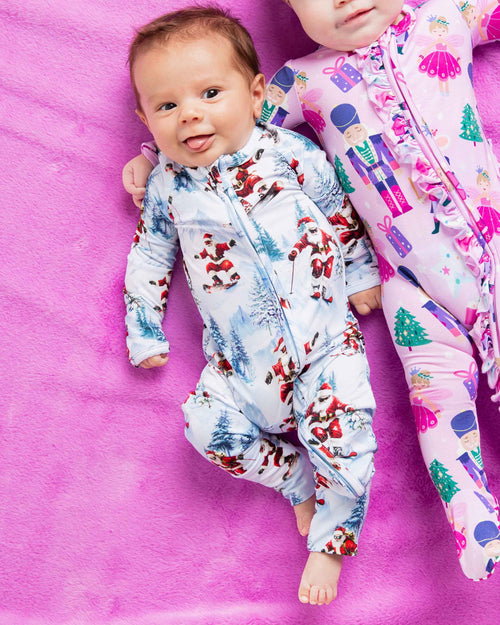 Baby Kids Bamboo Pajamas — Sleigh the Slopes Convertible Romper — Image 9