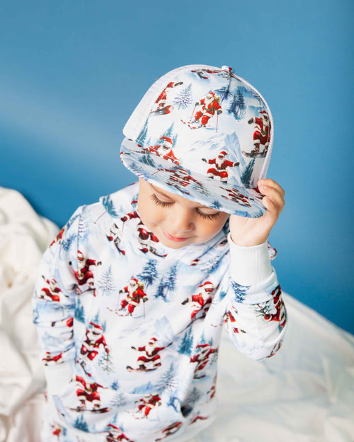 Baby Kids Bamboo Pajamas — Sleigh the Slopes Hat — Image 1