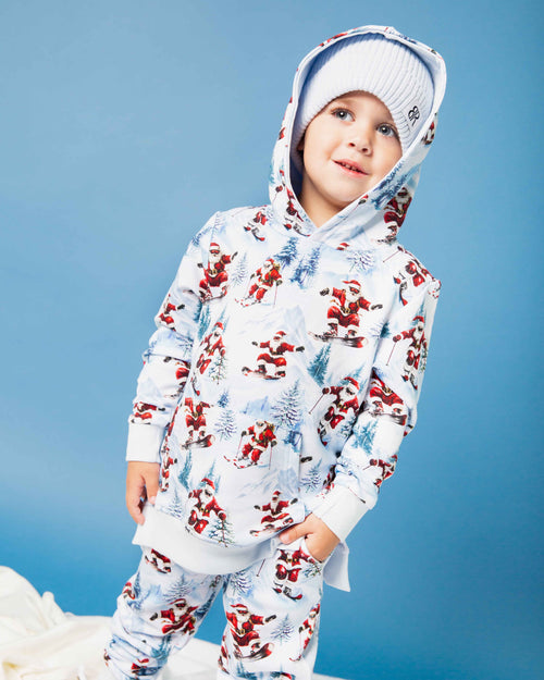 Baby Kids Bamboo Pajamas — Sleigh the Slopes Hooded Jogger Set — Image 4