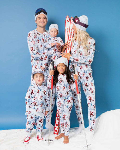 Baby Kids Bamboo Pajamas — Sleigh the Slopes Hooded Jogger Set — Image 5