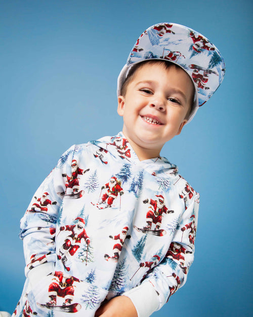 Baby Kids Bamboo Pajamas — Sleigh the Slopes Hooded Jogger Set — Image 8